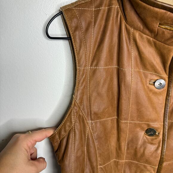 Lone Pine American Made Leather Cashmere Wool Womens Vest Medium - Picture 5 of 12